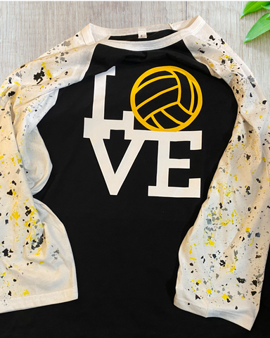 Customized LOVE Volleyball Long Sleeve with Confetti
